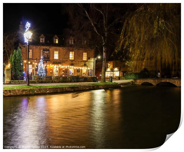 Christmas at the Manse Hotel Bourton on the water. Print by Martin fenton