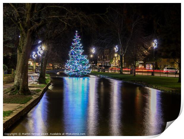 Reflections of a Christmas tree Print by Martin fenton