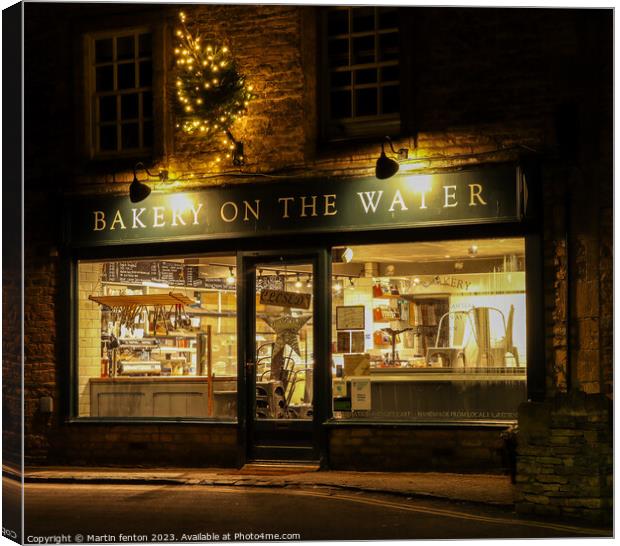 Bakery on the water Canvas Print by Martin fenton