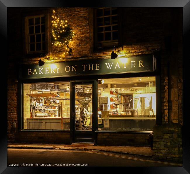 Bakery on the water Framed Print by Martin fenton