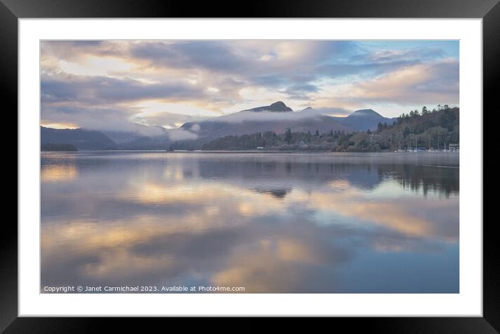 Catbells Summit Appears! Framed Mounted Print by Janet Carmichael
