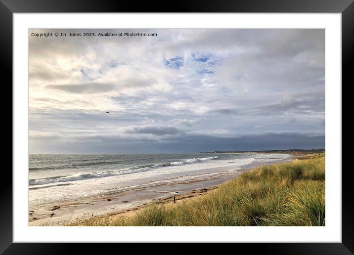 Blustery day on the beach Framed Mounted Print by Jim Jones