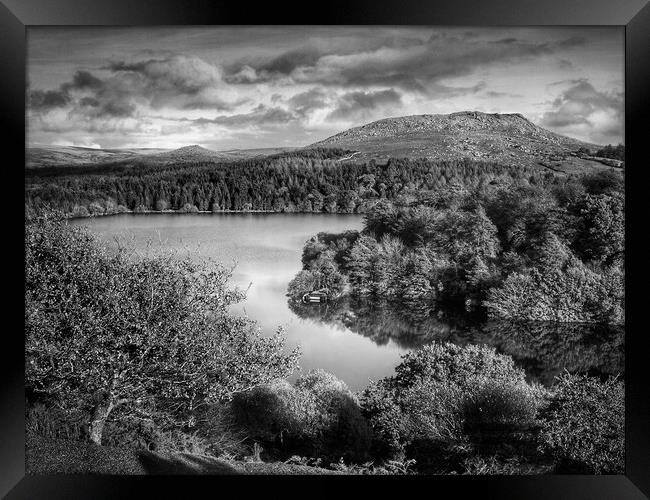Burrator Reservoir and Sheeps Tor    Framed Print by Darren Galpin