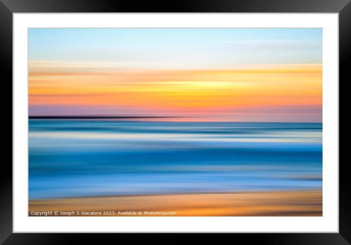 A Pacific Ocean Sunset Abstract Framed Mounted Print by Joseph S Giacalone