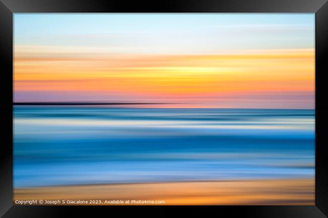 A Pacific Ocean Sunset Abstract Framed Print by Joseph S Giacalone