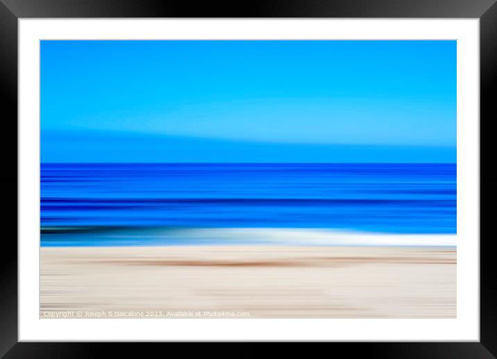 Blue Sea Coastal Abstract Framed Mounted Print by Joseph S Giacalone