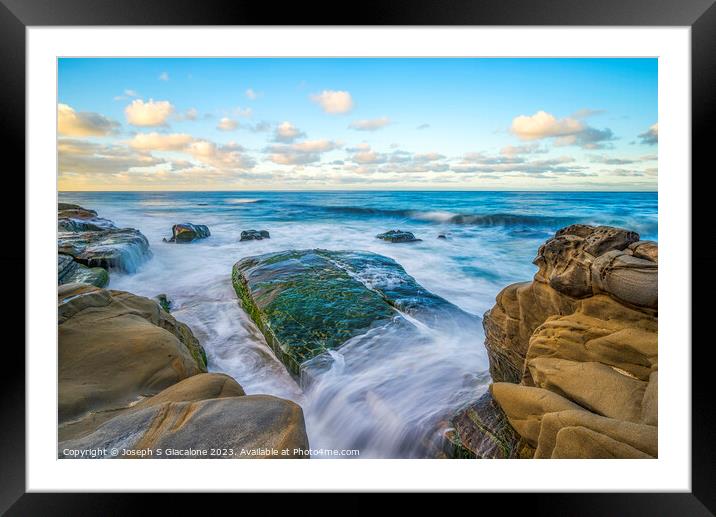 Spilling Over - La Jolla, California Framed Mounted Print by Joseph S Giacalone