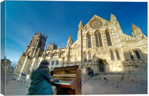 York Minster Street Performer Canvas Print by Alison Chambers
