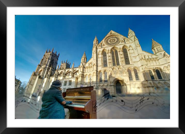 York Minster Street Performer Framed Mounted Print by Alison Chambers