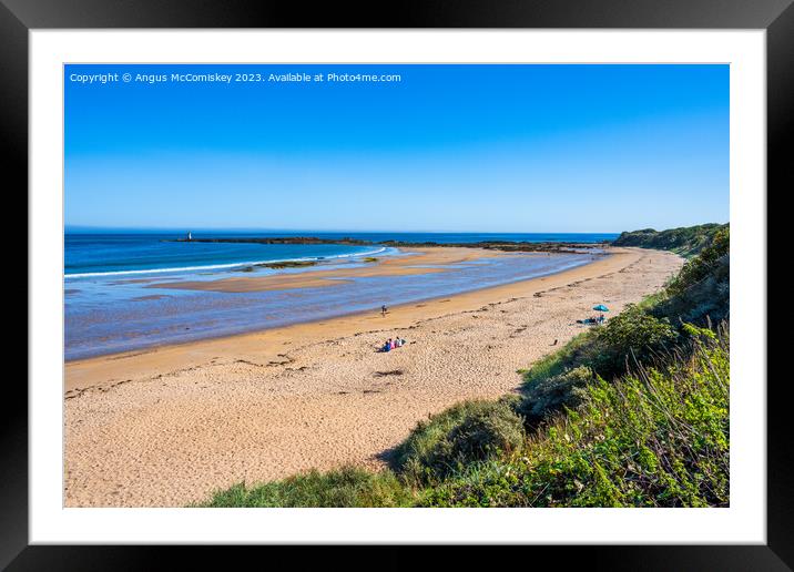 Golden sands of Seacliff Beach, East Lothian Framed Mounted Print by Angus McComiskey