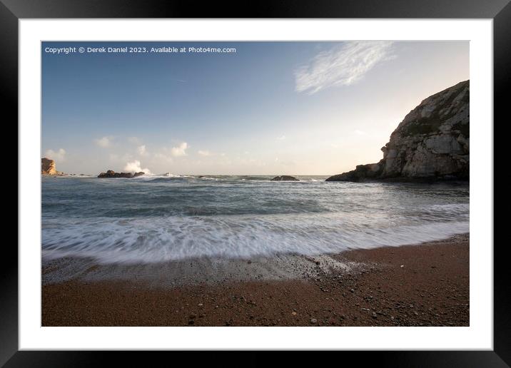 Crashing Waves at Man O'War Bay, Dorset Framed Mounted Print by Derek Daniel