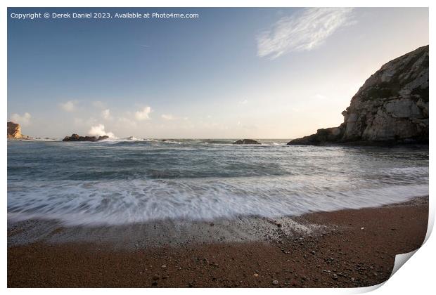 Crashing Waves at Man O'War Bay, Dorset Print by Derek Daniel