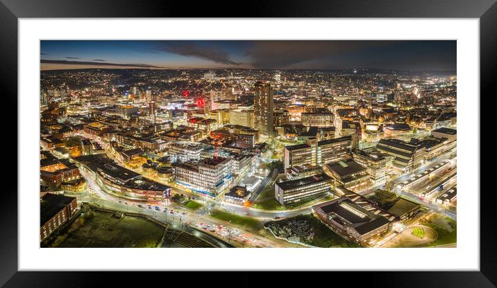 Sheffield Cityscape Framed Mounted Print by Apollo Aerial Photography
