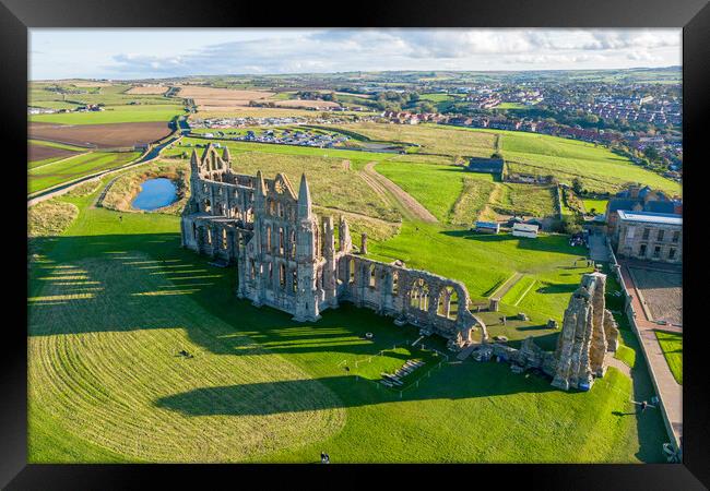 Whitby Abbey by Drone Framed Print by Apollo Aerial Photography
