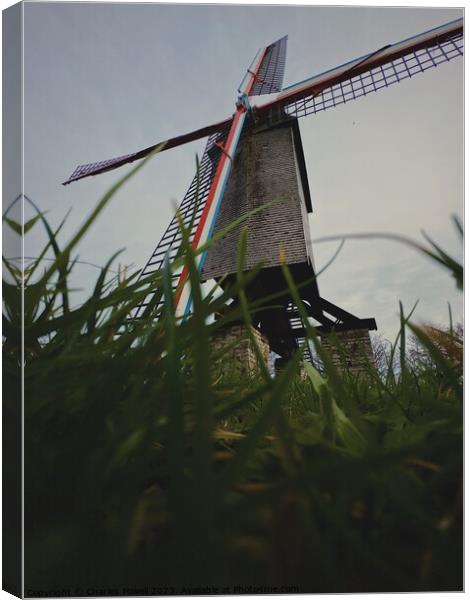 Bruges windmill Canvas Print by Charles Powell