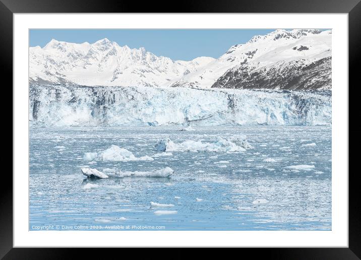Growlers (small Icebergs) floating on the sea in front of Harvard Tidewater Glacier at the end of College Fjord, Alaska, USA Framed Mounted Print by Dave Collins