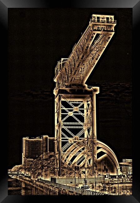 Abstract  Finnieston crane, Glasgow Framed Print by Allan Durward Photography