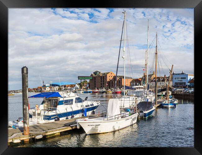 Boats in Wells next the Sea harbour Framed Print by Jason Wells