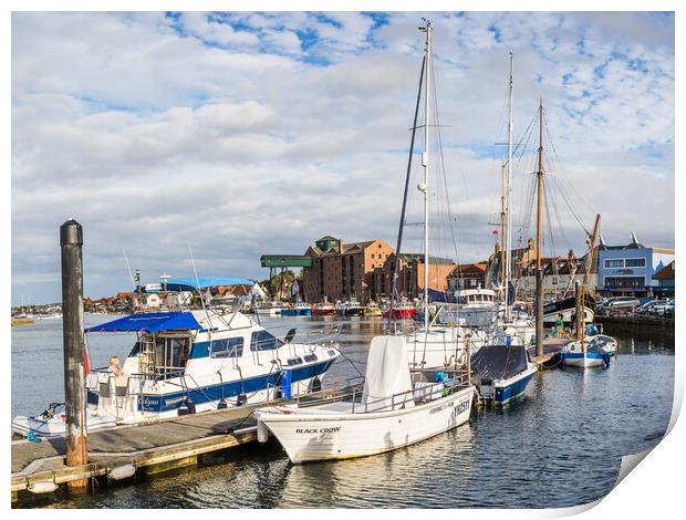 Boats in Wells next the Sea harbour Print by Jason Wells