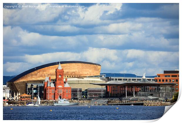 Cardiff Bay Harbourfront Print by Pearl Bucknall