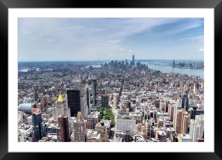 Downtown Manhattan from the Empire State Building Framed Mounted Print by Alan Matkin