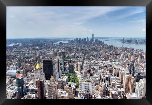 Downtown Manhattan from the Empire State Building Framed Print by Alan Matkin