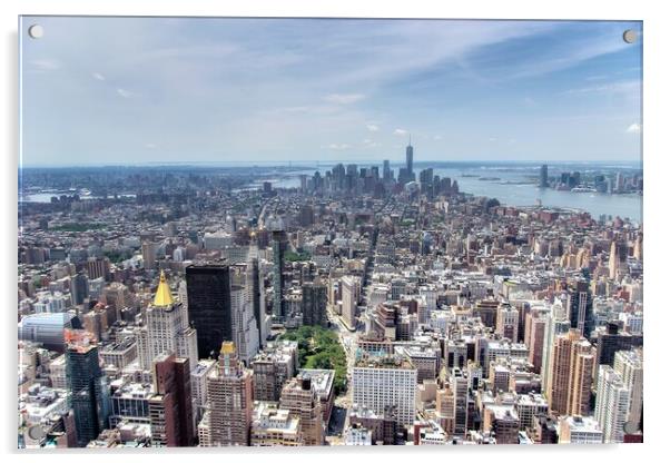 Downtown Manhattan from the Empire State Building Acrylic by Alan Matkin