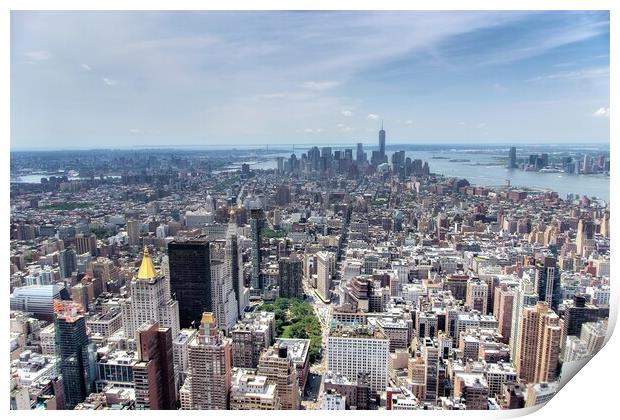 Downtown Manhattan from the Empire State Building Print by Alan Matkin