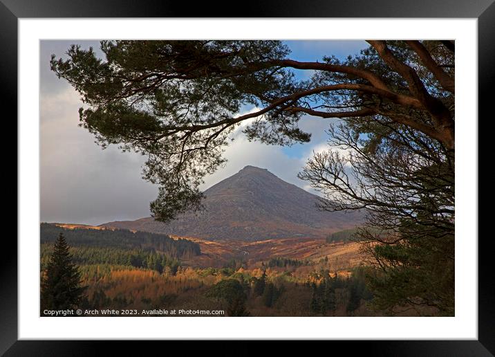 Goat Fell mountain, Isle of Arran, North Ayrshire, Framed Mounted Print by Arch White