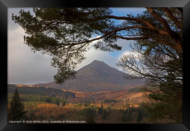 Goat Fell mountain, Isle of Arran, North Ayrshire, Framed Print by Arch White