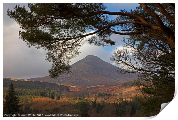 Goat Fell mountain, Isle of Arran, North Ayrshire, Print by Arch White