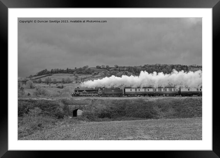 The Sherwood Forester in Black and White Framed Mounted Print by Duncan Savidge