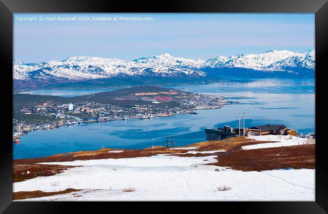 Tromso from Mount Storsteinen Norway Framed Print by Pearl Bucknall