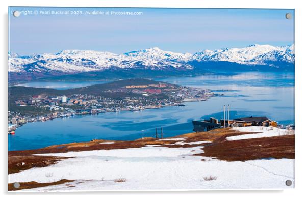 Tromso from Mount Storsteinen Norway Acrylic by Pearl Bucknall