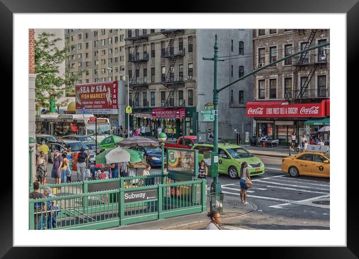 Harlem Neighbourhood NYC Framed Mounted Print by Alan Matkin