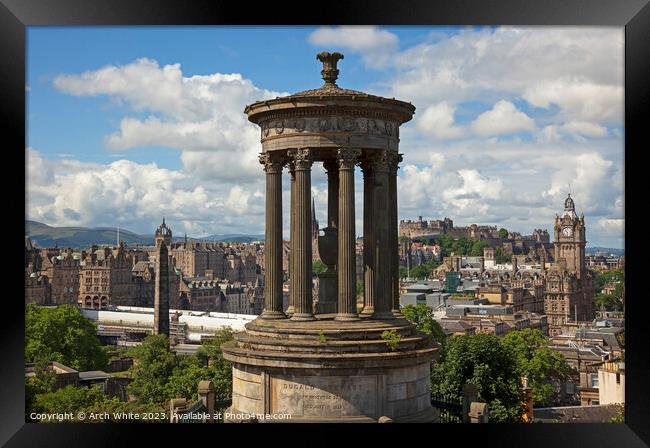 Edinburgh, city centre skyline, Scotland, UK Framed Print by Arch White