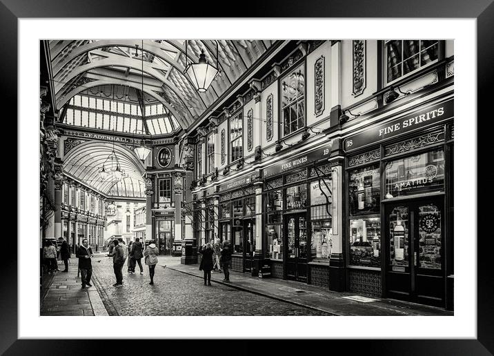 Leadenhall Market, City of London. Framed Mounted Print by David Jeffery