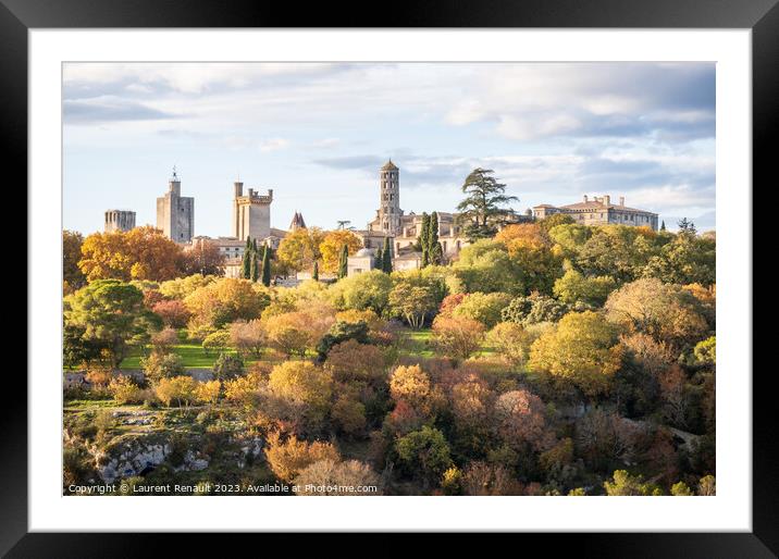 Uzès city of Art and History, general view in autumn. Photograp Framed Mounted Print by Laurent Renault