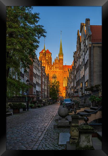 Sunrise At Mariacka Street In Old Town Of Gdansk Framed Print by Artur Bogacki