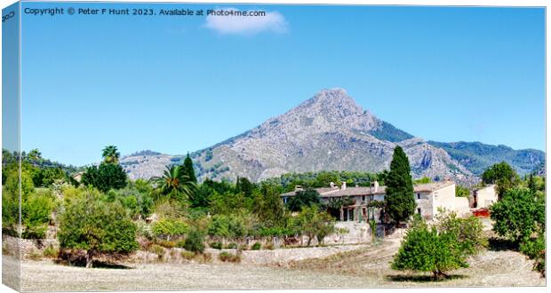 A Mountain Farm In Mallorca Canvas Print by Peter F Hunt