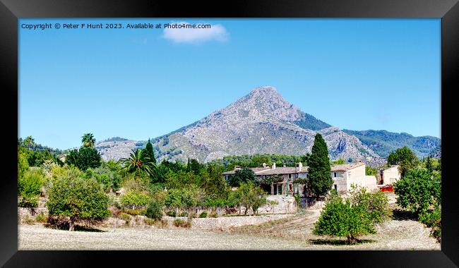 A Mountain Farm In Mallorca Framed Print by Peter F Hunt