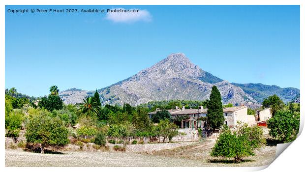 A Mountain Farm In Mallorca Print by Peter F Hunt