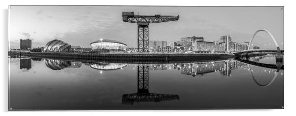 Glasgow Skyline Panorama  Acrylic by Anthony McGeever