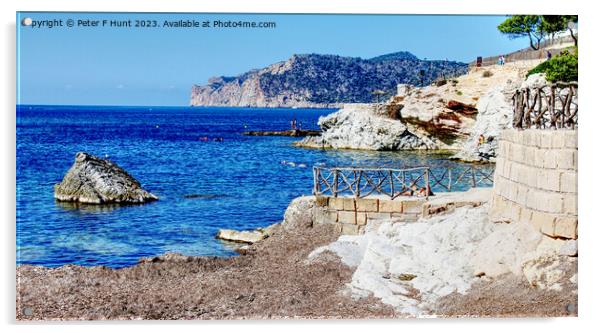 Costa de la Calma Mallorca Acrylic by Peter F Hunt