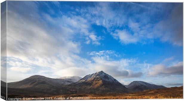 Glencoe Mointain ranges Canvas Print by Les McLuckie