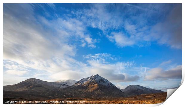 Glencoe Mointain ranges Print by Les McLuckie