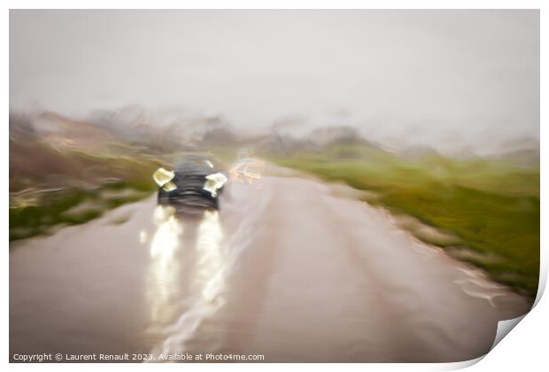Driving during the rain, producing an impressionistic effect and Print by Laurent Renault