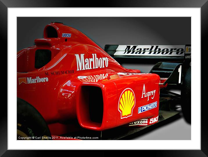 Ferrari F1 Framed Mounted Print by Carl Shellis