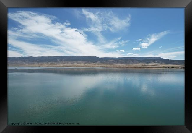 Aerial view of Otter lake Utah Framed Print by Arun 