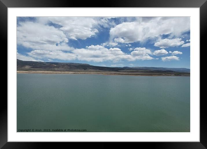 Aerial view of Otter lake Utah Framed Mounted Print by Arun 